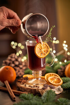 Christmas punch served on glass mug