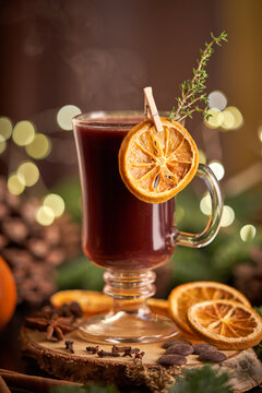 Christmas punch served on glass mug