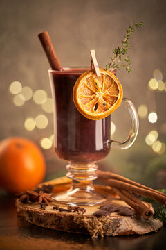Christmas punch served on glass mug