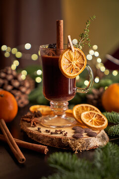 Christmas punch served on glass mug