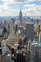View of Manhattan with Empire State Building, New York City, USA
