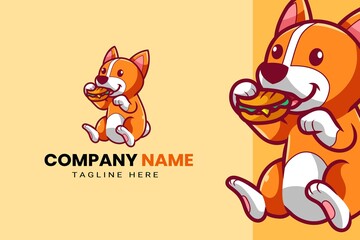 Cute Kawaii Puppy Dog Mascot Cartoon Logo Design Icon Illustration Character Hand Drawn. Suitable for every category of business, company, brand like pet store or pet shop, toys, food, and many more