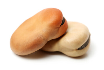 Fava beans,Vicia faba on white background 