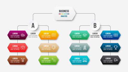 Business concept infographic template with diagram.