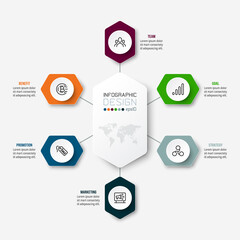 Business concept infographic template with diagram.