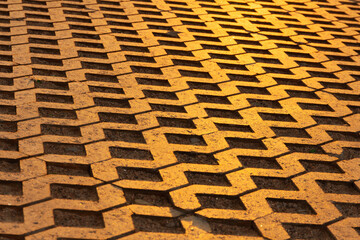 Sunlight on street concrete lattice