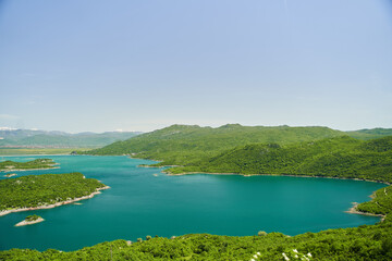 View of the Slanskoe Lake. Montenegro nature