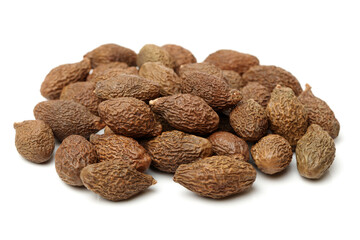 Sterculia boat seed used in chinese herbal medicine over white background. Pang da hai. Scaphigera semen. 