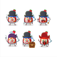 Cartoon character of sangria with various pirates emoticons