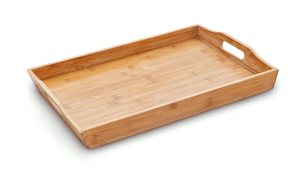 Empty wooden serving tray