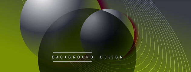 Gradient circles with shadows. Vector techno abstract background. Modern overlapping forms wallpaper background, design template