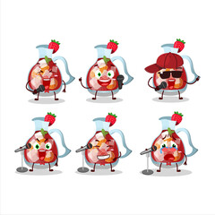 A Cute Cartoon design concept of sangria singing a famous song