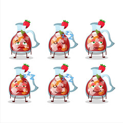Cartoon character of sangria with sleepy expression