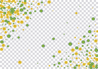 Green Lime Background Transparent Vector. Tiled Decoration. Greenish Citrus Dessert. Levitation Lime Green Pattern.