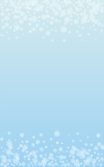 Grey Snow Background Vector Blue. Flake Magical Card. Light Confetti Spray Illustration. Xmas Snowflake Texture.