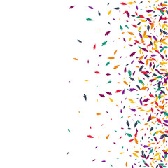 Red Foliage Vector White Background. Colorful Confetti September Texture. Scattered Leaf Design. Yellow Confetti Set.