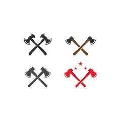 crossed axes logo vector icon illustration