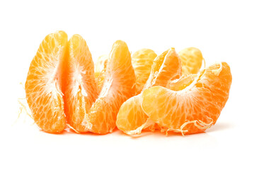 Orange mandarin or tangerine fruit isolated on white background 