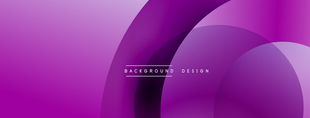 Abstract overlapping lines and circles geometric background with gradient colors