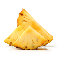 Pineapple slices isolated on white background 