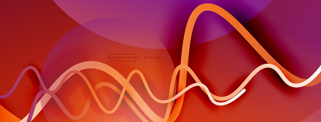 Abstract gradient background with wave line with shadow effect. Geometric composition. 3D shadow effects and fluid gradients