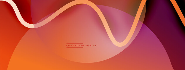 Abstract gradient background with wave line with shadow effect. Geometric composition. 3D shadow effects and fluid gradients