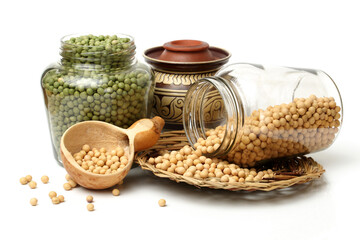 gold soybean isolated on white background 