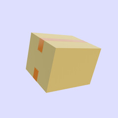 3d illustration simple object box packaging