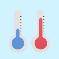 3d illustration simple icon temperature