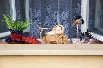 Window display of handmade Toys
