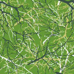 Abstract seamless tree branches. Print for printing. Vector.