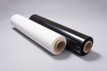 Black and white roll of pallet film - obrazy, fototapety, plakaty