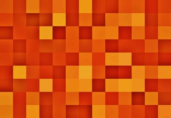 Abstract Mosaic Background In Intensive Fire Colors, Pixel Background in Red And Orange. Mix of Dark Colors And Light Colors. Background For Cards, Poster or Website. Digital Imaging.