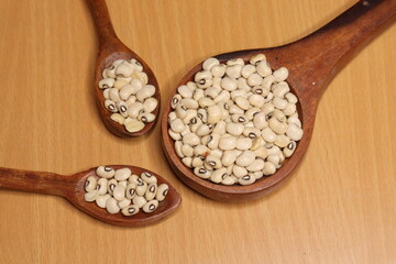 Raw Organic Black Eyed Peas Beans Isolated on a White Background