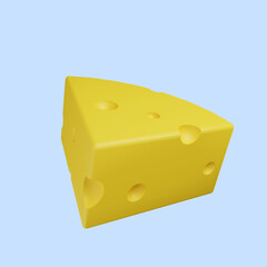 3d illustration of food cheese