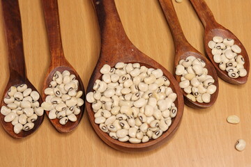 Raw Organic Black Eyed Peas Beans Isolated on a White Background