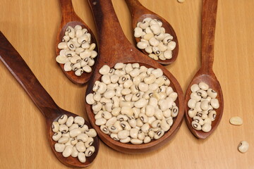 Raw Organic Black Eyed Peas Beans Isolated on a White Background