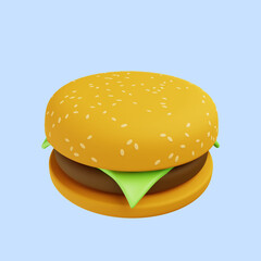 3d illustration of food burger