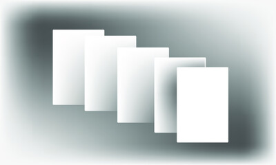 Five empty poker cards isolated on a gray background. Vector illustration. Eps 10