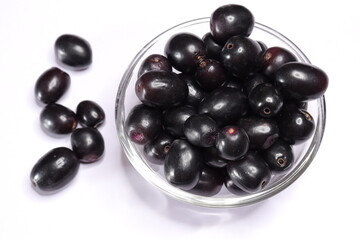 
Jambolan plum or Java plum isolated on white background
