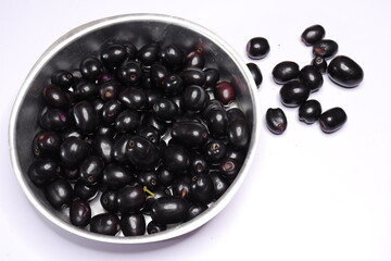 
Jambolan plum or Java plum isolated on white background
