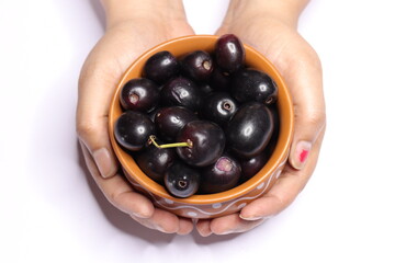 
Jambolan plum or Java plum isolated on white background
