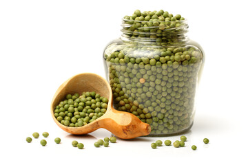 soya beans on white background 