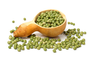 soya beans on white background 