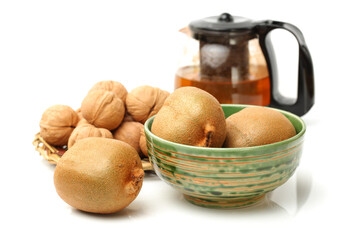 kiwi fruit on white background 