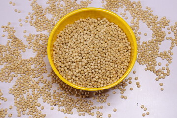 Organic jawar seeds isolated on white background