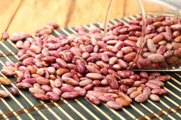 Color kidney beans isolated on a white background