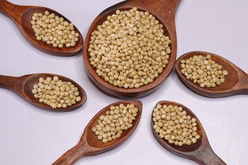 Organic jawar seeds isolated on white background