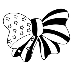 Bow in USA flag design, B&W style