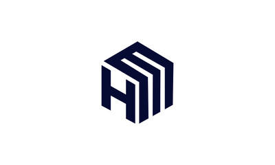 HM and MH H or M Initial Letter Vector Logo Design For Brand